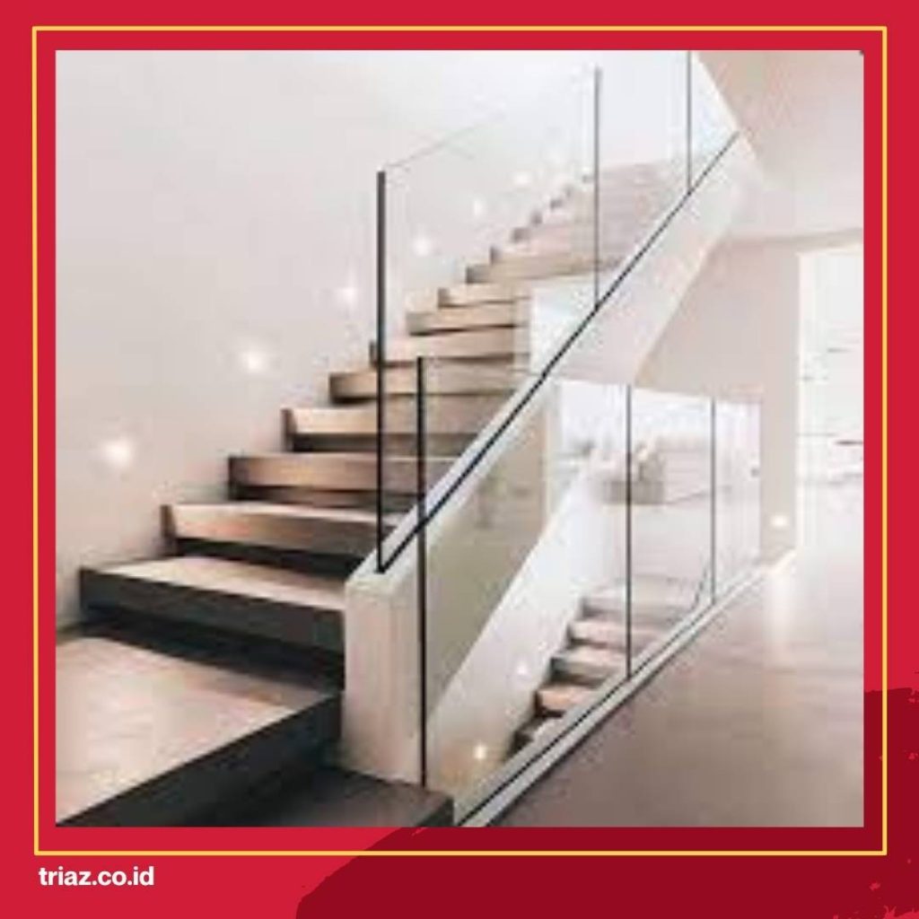 railing tangga kaca crystal