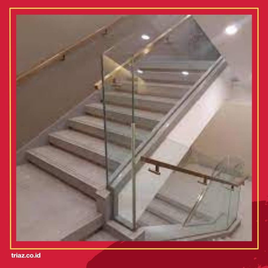 railing tangga tempered