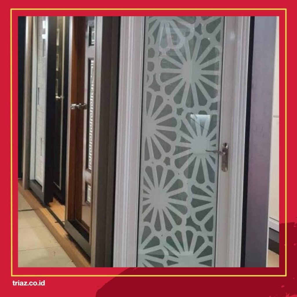 pintu kaca tempered motif